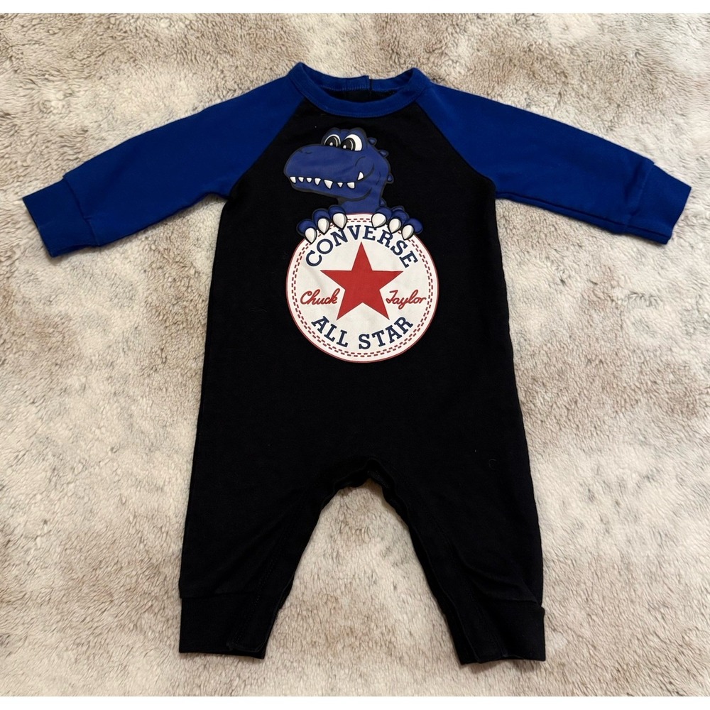 Converse Blue Dinosaur Baby Romper Size 3 Months